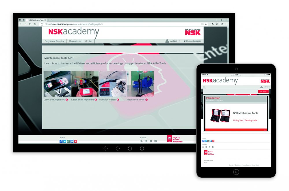 Online-kurser om mekaniska verktyg för lager på NSK-akademin